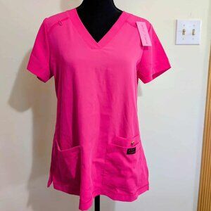 Betsey Johnson for Koi Scrubs - Freesia Scrub Top Flamingo Medical - Size S -NWT